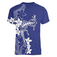 Blue Hawaii Women V-Neck T-Shirt Hammerhead Shark Tattoo Curve Polynesian LT14 - Polynesian Pride