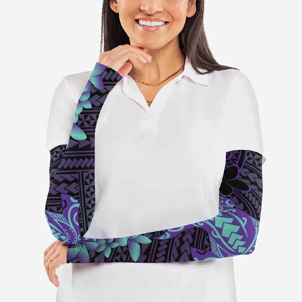 Purple Paradise Hawaii Arm Sleeves Hammerhead Shark Tattoo Curve Polynesian - Polynesian Pride