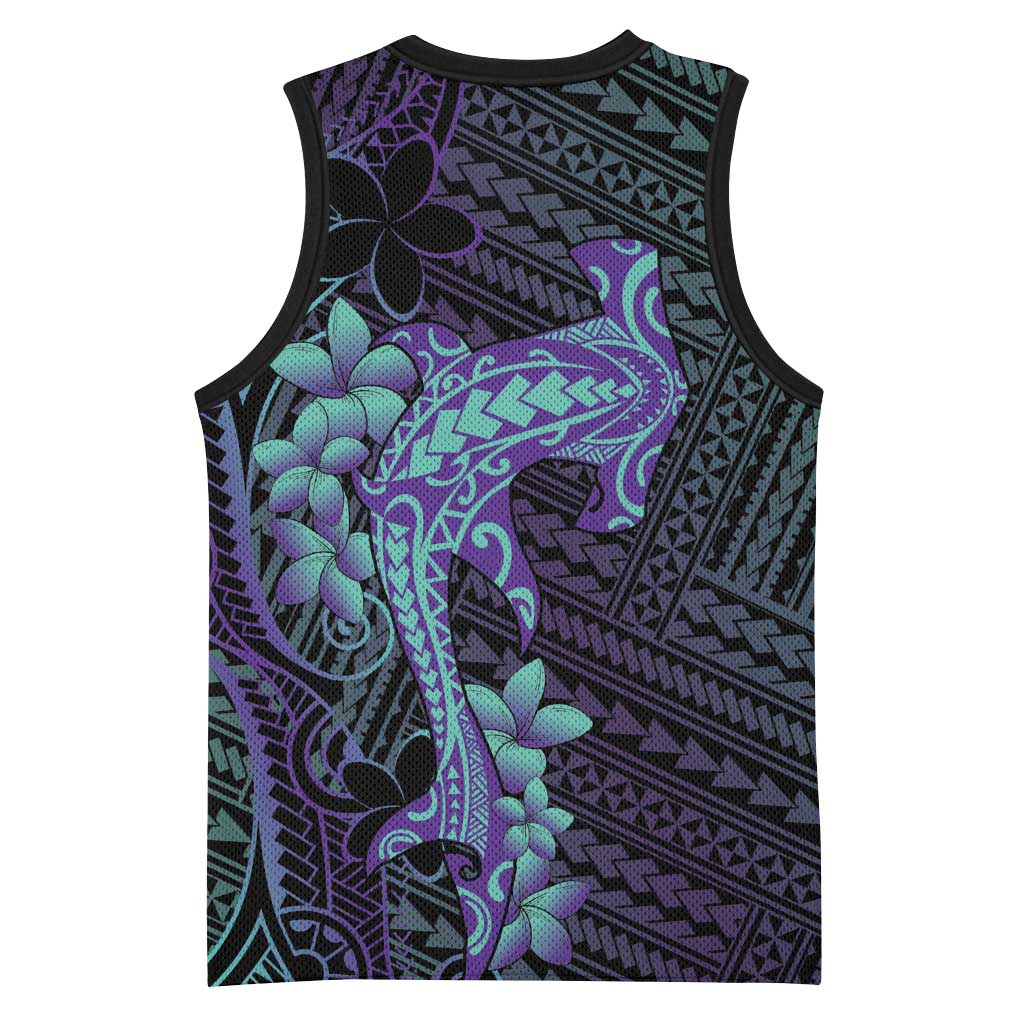 Purple Paradise Hawaii Basketball Jersey Hammerhead Shark Tattoo Curve Polynesian LT14 - Polynesian Pride