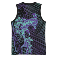 Purple Paradise Hawaii Basketball Jersey Hammerhead Shark Tattoo Curve Polynesian LT14 - Polynesian Pride