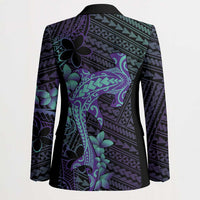Purple Paradise Hawaii Blazer Hammerhead Shark Tattoo Curve Polynesian LT14 - Polynesian Pride