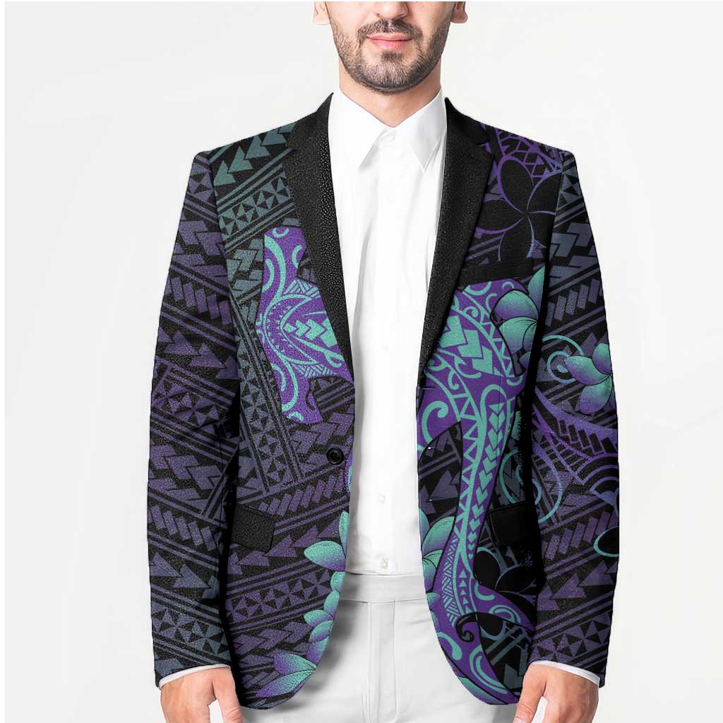 Purple Paradise Hawaii Blazer Hammerhead Shark Tattoo Curve Polynesian LT14 - Polynesian Pride