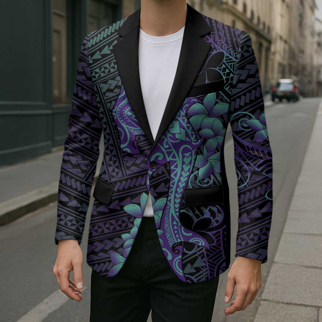 Purple Paradise Hawaii Blazer Hammerhead Shark Tattoo Curve Polynesian LT14 - Polynesian Pride