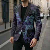 Purple Paradise Hawaii Blazer Hammerhead Shark Tattoo Curve Polynesian LT14 - Polynesian Pride