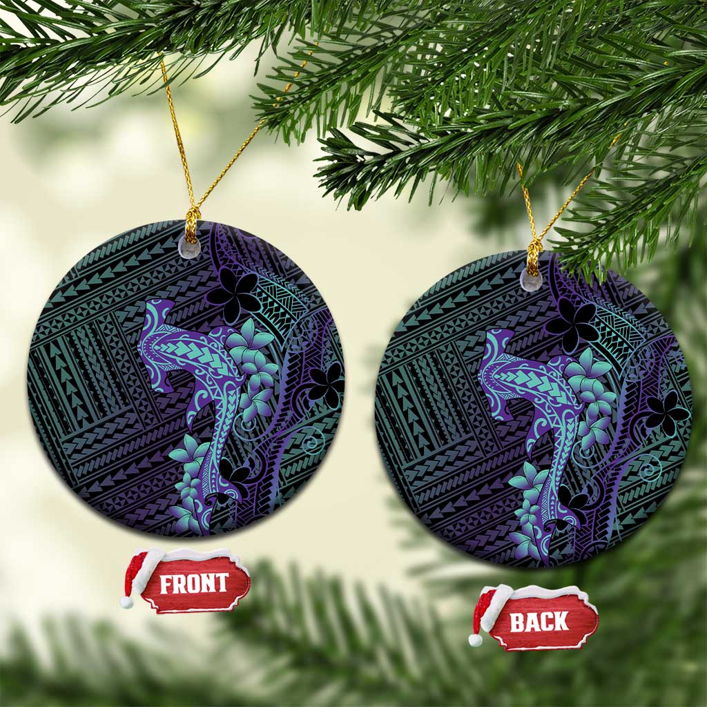 Purple Paradise Hawaii Ceramic Ornament Hammerhead Shark Tattoo Curve Polynesian - Polynesian Pride