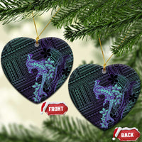 Purple Paradise Hawaii Ceramic Ornament Hammerhead Shark Tattoo Curve Polynesian - Polynesian Pride