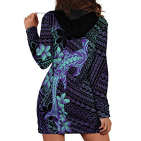 Purple Paradise Hawaii Hoodie Dress Hammerhead Shark Tattoo Curve Polynesian LT14 - Polynesian Pride
