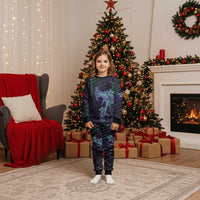 Purple Paradise Hawaii Christmas Pajama Set Hammerhead Shark Tattoo Curve Polynesian - Polynesian Pride