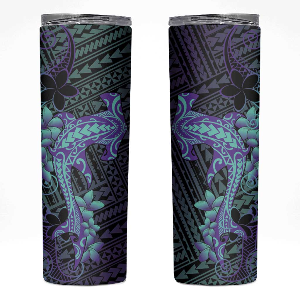 Purple Paradise Hawaii Skinny Tumbler Hammerhead Shark Tattoo Curve Polynesian LT14 Purple - Polynesian Pride
