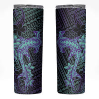 Purple Paradise Hawaii Skinny Tumbler Hammerhead Shark Tattoo Curve Polynesian LT14 Purple - Polynesian Pride