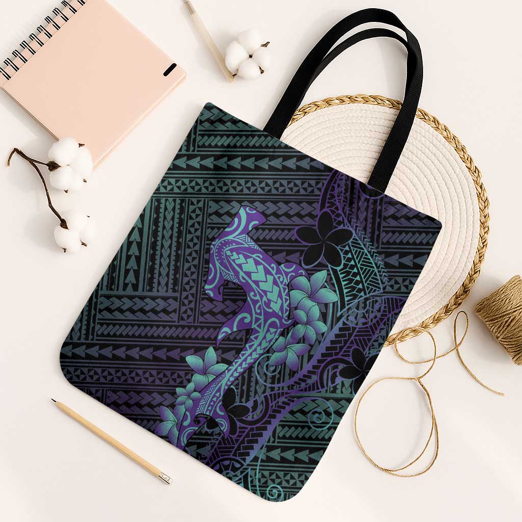 Purple Paradise Hawaii Tote Bag Hammerhead Shark Tattoo Curve Polynesian - Polynesian Pride