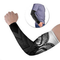 Poutama Korowai New Zealand Arm Sleeves Aotearoa Maori Tattoo LT14 Set of 2 Black - Polynesian Pride