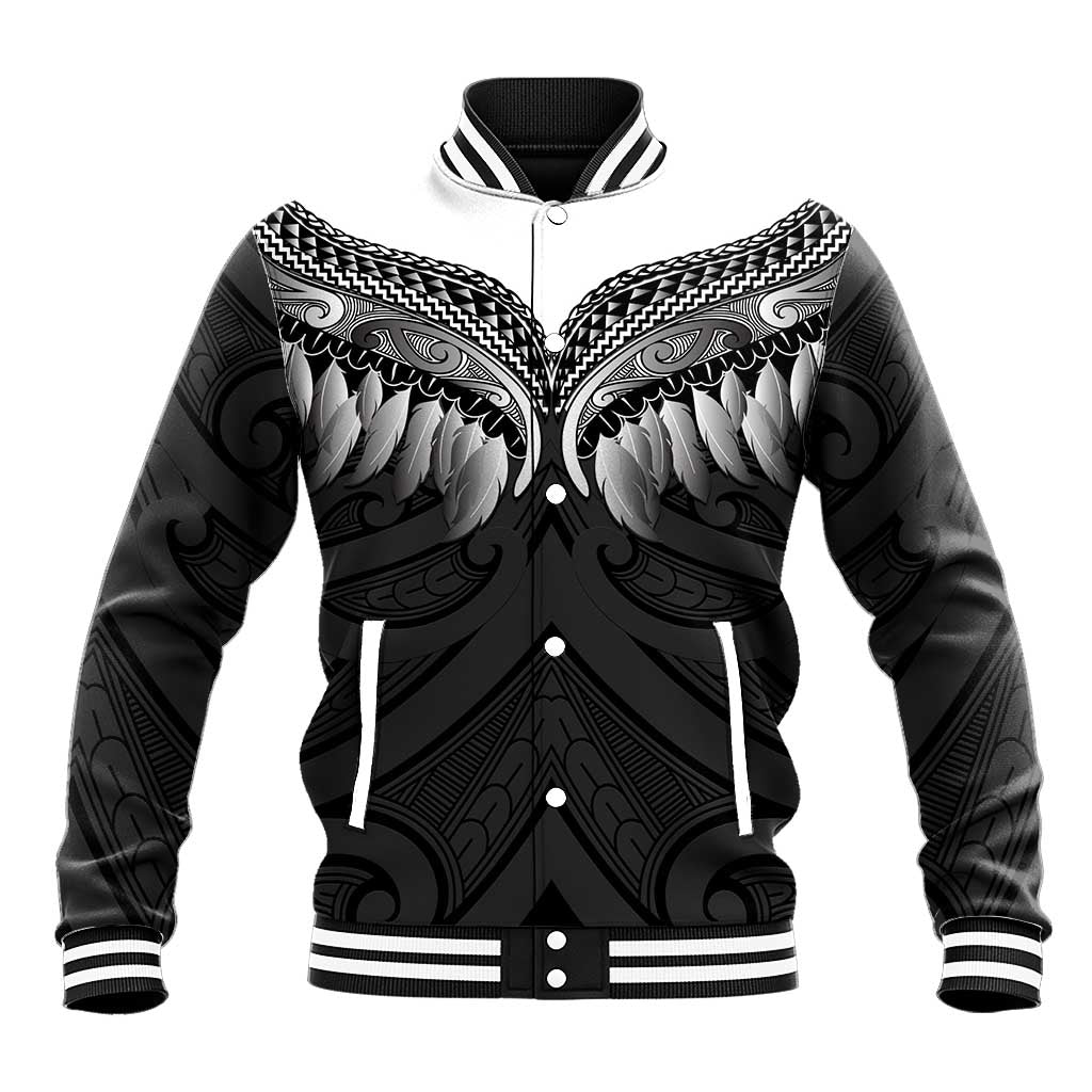 Poutama Korowai New Zealand Baseball Jacket Aotearoa Maori Tattoo LT14 Unisex Black - Polynesian Pride
