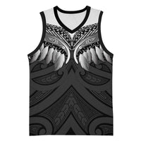 Poutama Korowai New Zealand Basketball Jersey Aotearoa Maori Tattoo LT14 Unisex Black - Polynesian Pride