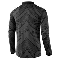 Poutama Korowai New Zealand Button Sweatshirt Aotearoa Maori Tattoo - Polynesian Pride