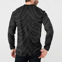 Poutama Korowai New Zealand Button Sweatshirt Aotearoa Maori Tattoo - Polynesian Pride