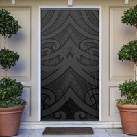 Poutama Korowai New Zealand Door Cover Aotearoa Maori Tattoo LT14 Black - Polynesian Pride