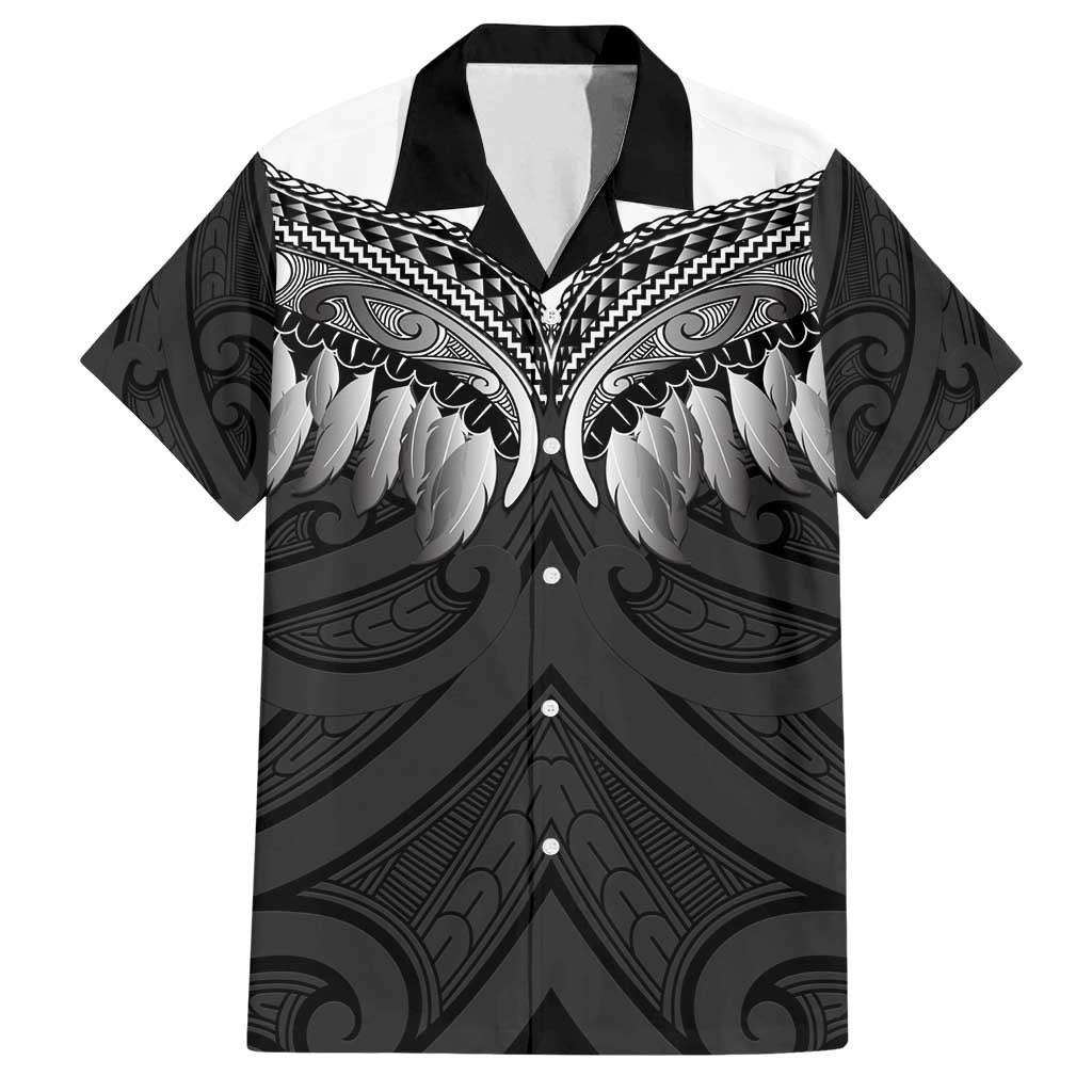 Poutama Korowai New Zealand Family Matching Long Sleeve Bodycon Dress and Hawaiian Shirt Aotearoa Maori Tattoo LT14 Dad's Shirt - Short Sleeve Black - Polynesian Pride