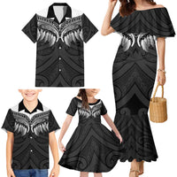 Poutama Korowai New Zealand Family Matching Mermaid Dress and Hawaiian Shirt Aotearoa Maori Tattoo LT14 - Polynesian Pride