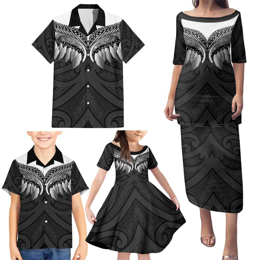 Poutama Korowai New Zealand Family Matching Puletasi and Hawaiian Shirt Aotearoa Maori Tattoo LT14 - Polynesian Pride