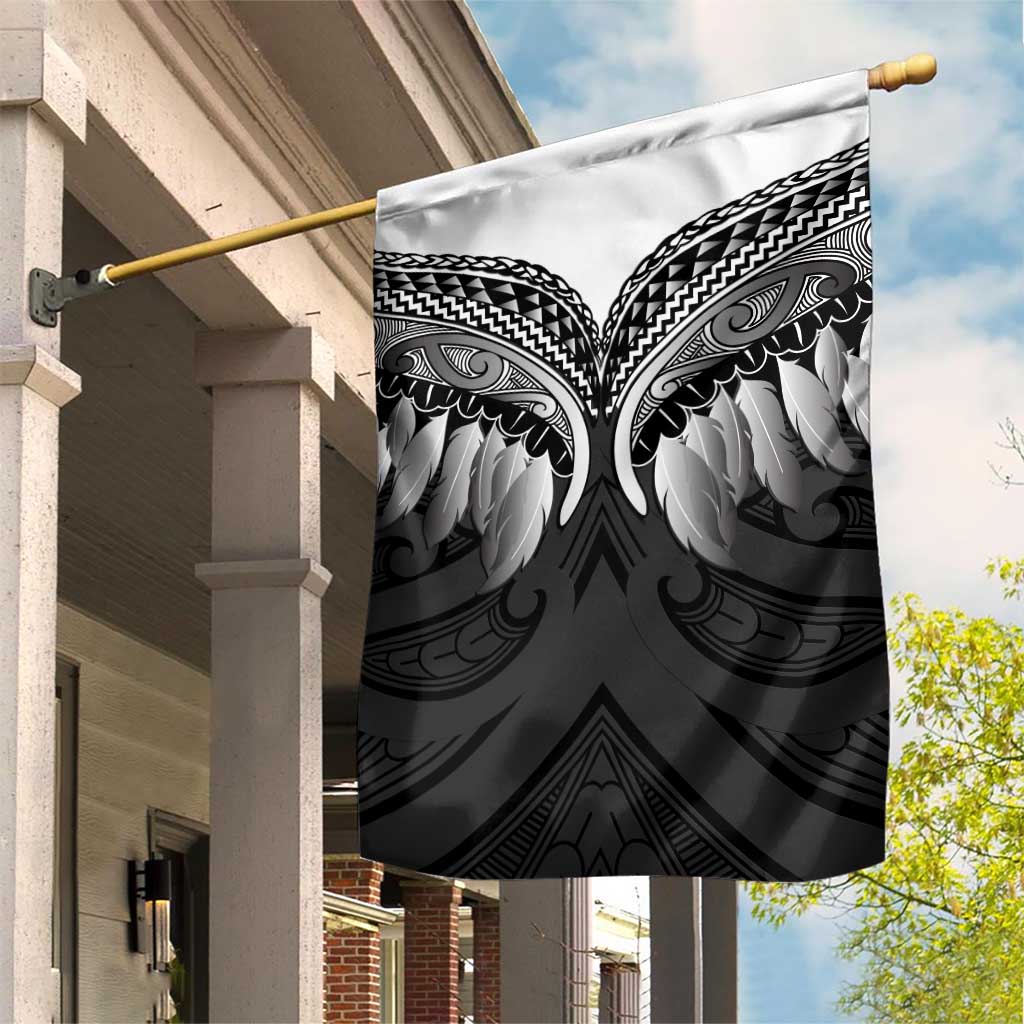 Poutama Korowai New Zealand Garden Flag Aotearoa Maori Tattoo LT14 House Flag Black - Polynesian Pride