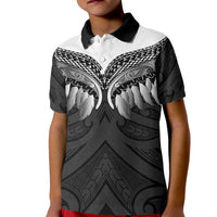 Poutama Korowai New Zealand Kid Polo Shirt Aotearoa Maori Tattoo LT14 Kid Black - Polynesian Pride