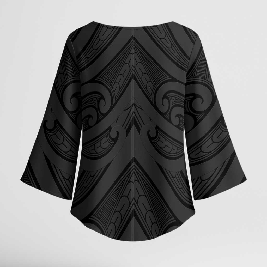Poutama Korowai New Zealand Kimono Sleeve Blouse Aotearoa Maori Tattoo LT14 - Polynesian Pride
