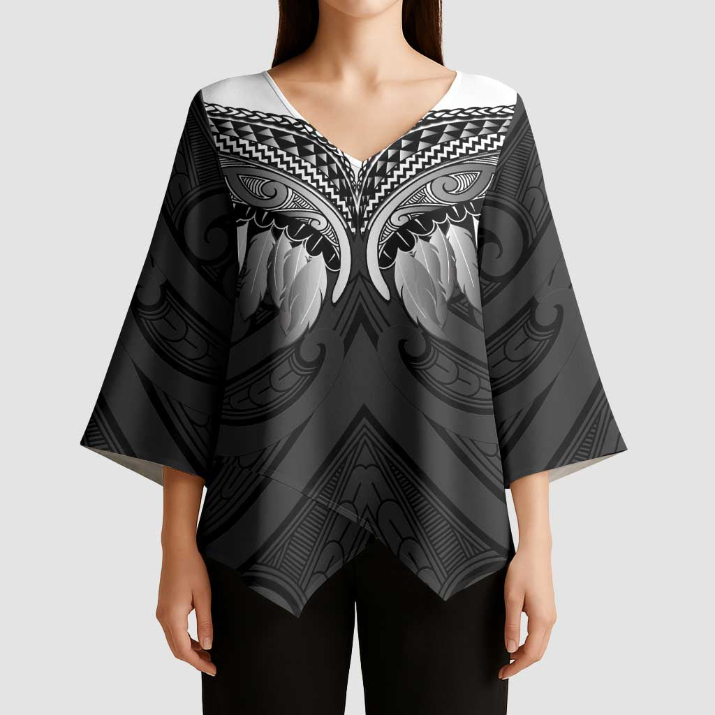 Poutama Korowai New Zealand Kimono Sleeve Blouse Aotearoa Maori Tattoo LT14 - Polynesian Pride