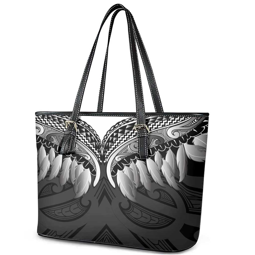 Poutama Korowai New Zealand Leather Tote Bag Aotearoa Maori Tattoo LT14 - Polynesian Pride
