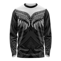 Poutama Korowai New Zealand Long Sleeve Shirt Aotearoa Maori Tattoo LT14 Unisex Black - Polynesian Pride