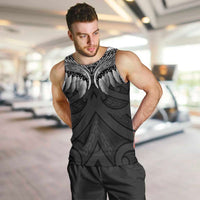 Poutama Korowai New Zealand Men Tank Top Aotearoa Maori Tattoo LT14 Black - Polynesian Pride
