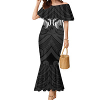 Poutama Korowai New Zealand Mermaid Dress Aotearoa Maori Tattoo LT14 Women Black - Polynesian Pride