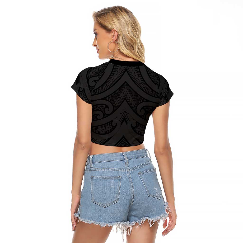 Poutama Korowai New Zealand Raglan Cropped T Shirt Aotearoa Maori Tattoo LT14 - Polynesian Pride
