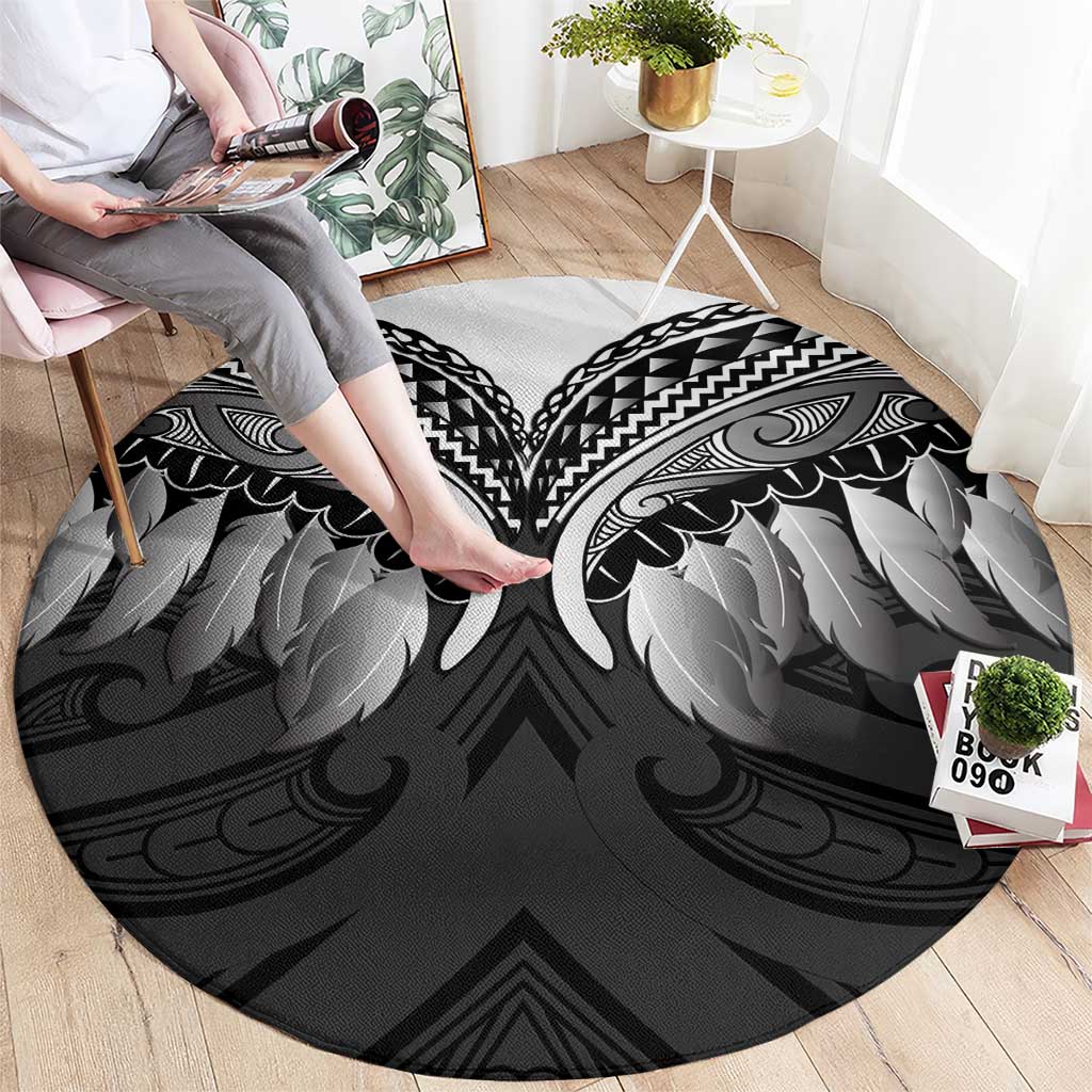 Poutama Korowai New Zealand Round Carpet Aotearoa Maori Tattoo - Polynesian Pride