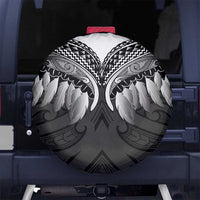 Poutama Korowai New Zealand Spare Tire Cover Aotearoa Maori Tattoo LT14 No hole Black - Polynesian Pride