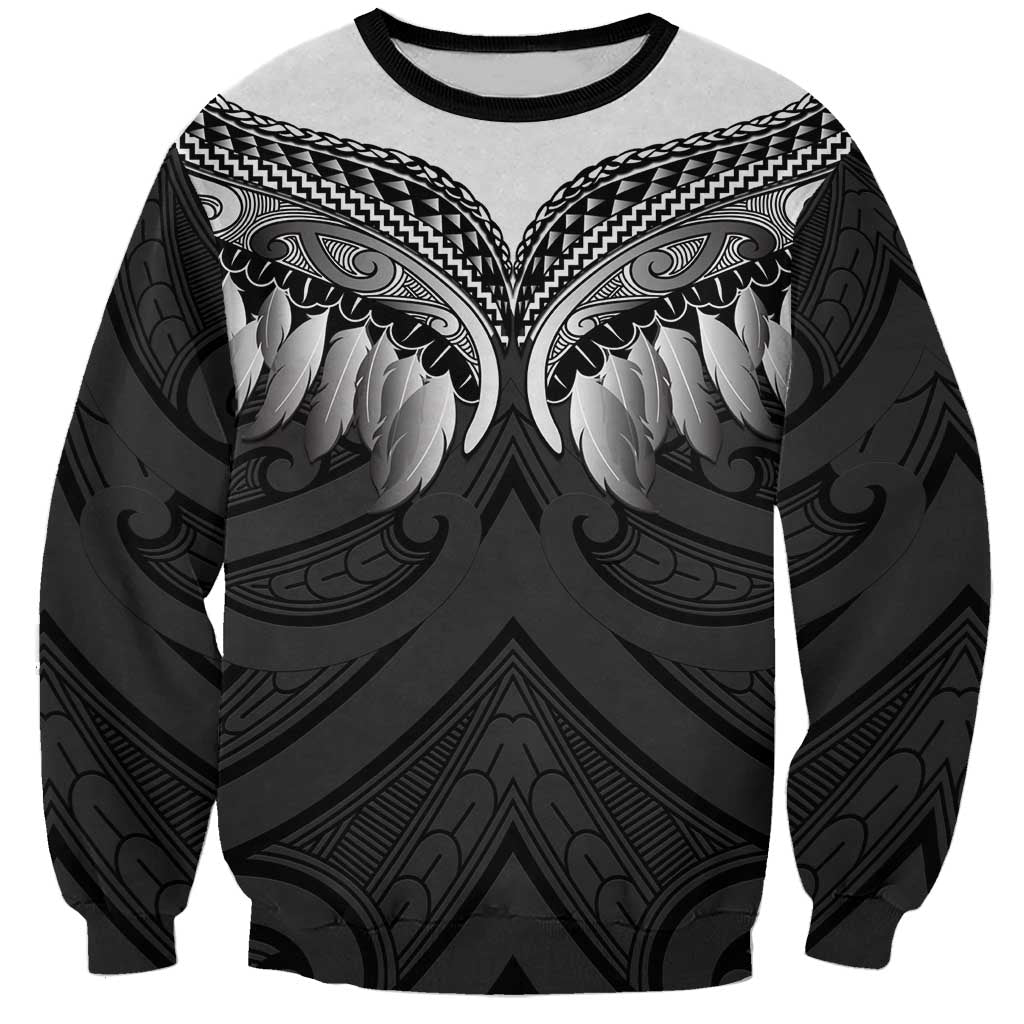 Poutama Korowai New Zealand Sweatshirt Aotearoa Maori Tattoo LT14 Unisex Black - Polynesian Pride
