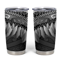 Poutama Korowai New Zealand Tumbler Cup Aotearoa Maori Tattoo LT14 Black - Polynesian Pride