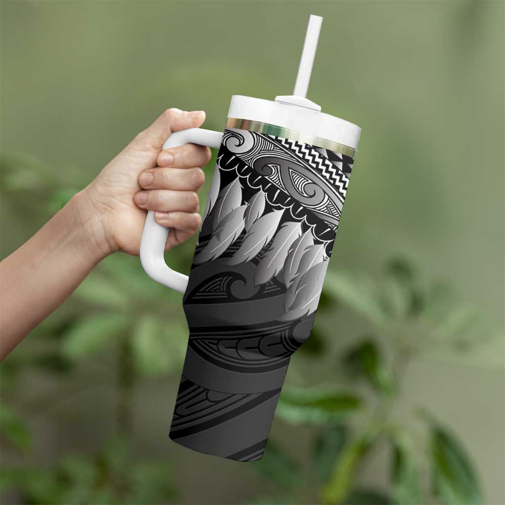 Poutama Korowai New Zealand Tumbler With Handle Aotearoa Maori Tattoo LT14 - Polynesian Pride