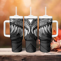 Poutama Korowai New Zealand Tumbler With Handle Aotearoa Maori Tattoo LT14 - Polynesian Pride