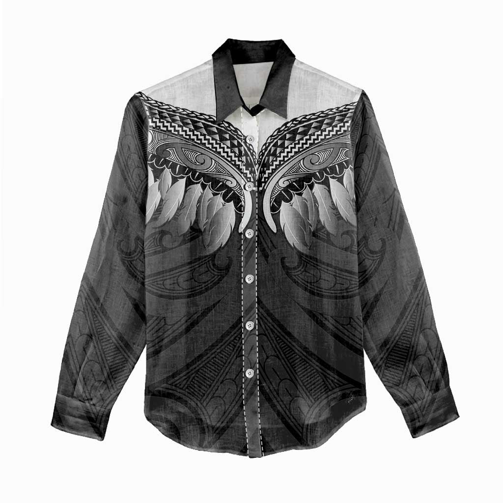 Poutama Korowai New Zealand Women Casual Shirt Aotearoa Maori Tattoo - Polynesian Pride