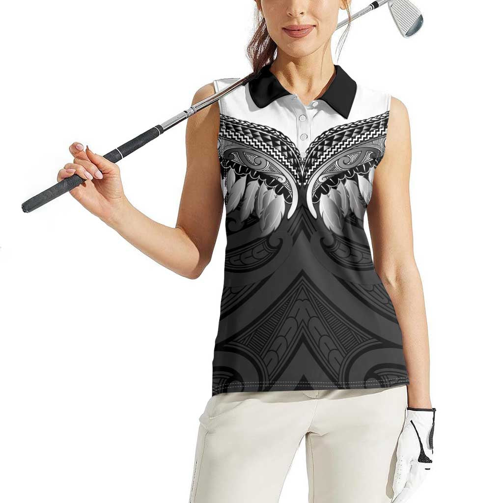 Poutama Korowai New Zealand Women Sleeveless Polo Shirt Aotearoa Maori Tattoo LT14 - Polynesian Pride