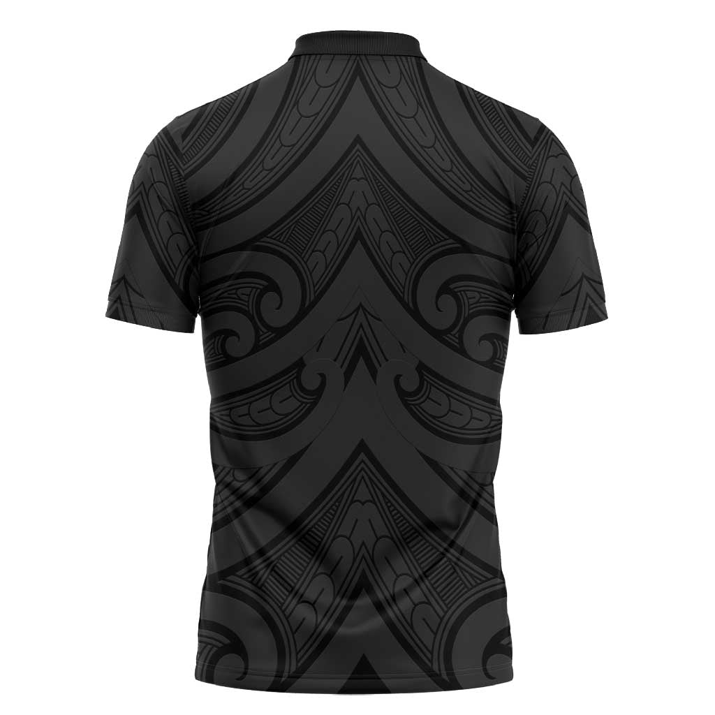 Poutama Korowai New Zealand Zipper Polo Shirt Aotearoa Maori Tattoo LT14 - Polynesian Pride