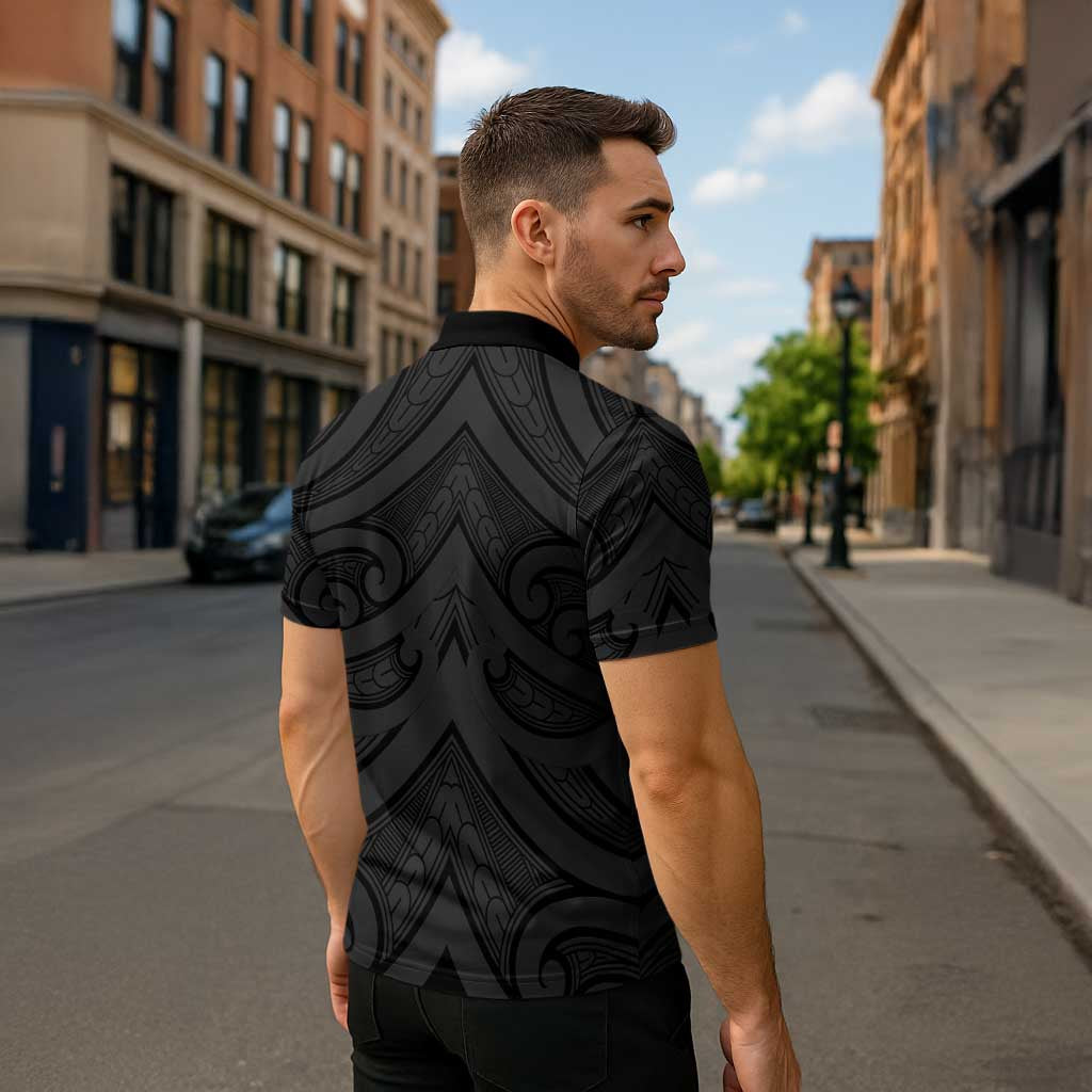 Poutama Korowai New Zealand Zipper Polo Shirt Aotearoa Maori Tattoo LT14 - Polynesian Pride