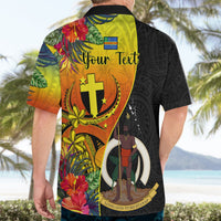 Personalised Vanuatu Tafea Day Hawaiian Shirt Coat Of Arms Mix Tropical Flowers LT14 - Polynesian Pride