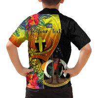 Personalised Vanuatu Tafea Day Hawaiian Shirt Coat Of Arms Mix Tropical Flowers LT14 - Polynesian Pride