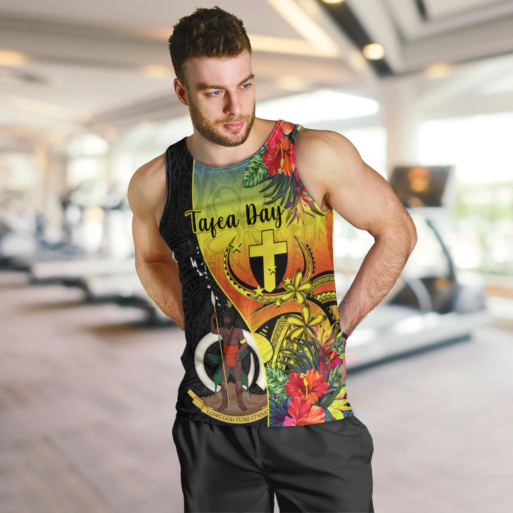 personalised-vanuatu-tafea-day-men-tank-top-coat-of-arms-mix-tropical-flowers