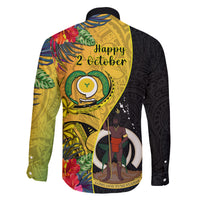 Vanuatu Torba Day Family Matching Mermaid Dress and Hawaiian Shirt Coat Of Arms Mix Tropical Flowers LT14 - Polynesian Pride
