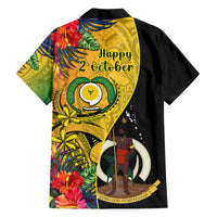 Vanuatu Torba Day Family Matching Summer Maxi Dress and Hawaiian Shirt Coat Of Arms Mix Tropical Flowers LT14 - Polynesian Pride