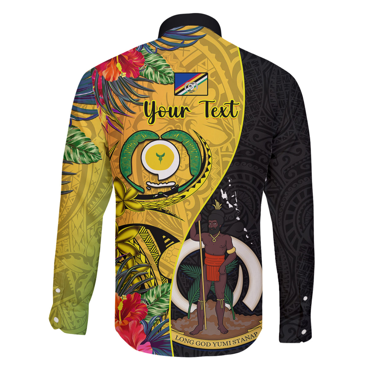 Personalised Vanuatu Torba Day Family Matching Summer Maxi Dress and Hawaiian Shirt Coat Of Arms Mix Tropical Flowers LT14 - Polynesian Pride