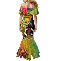 Personalised Vanuatu Torba Day Mermaid Dress Coat Of Arms Mix Tropical Flowers LT14 - Polynesian Pride